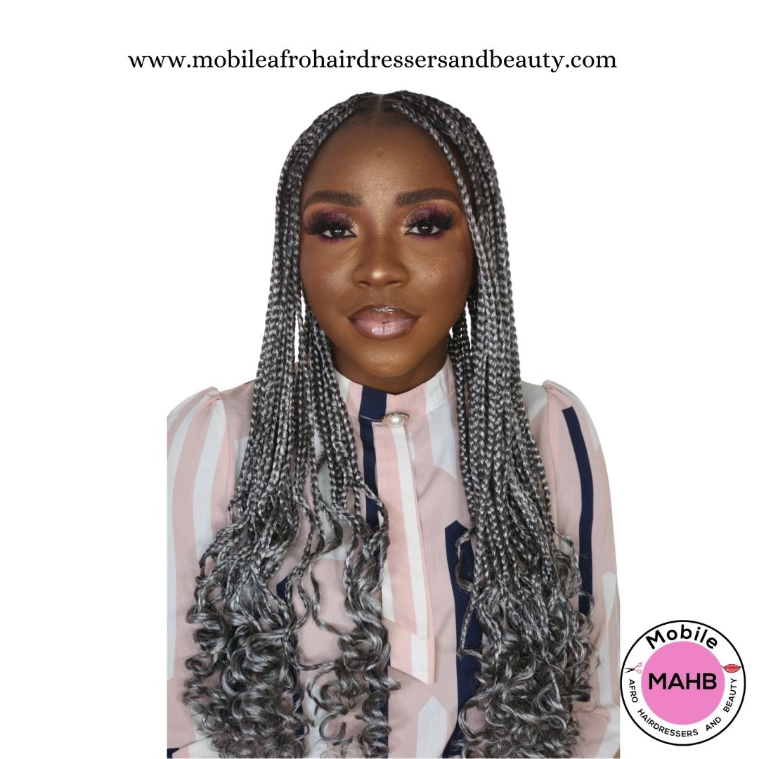 Grey Ombre Braids - The London Curls